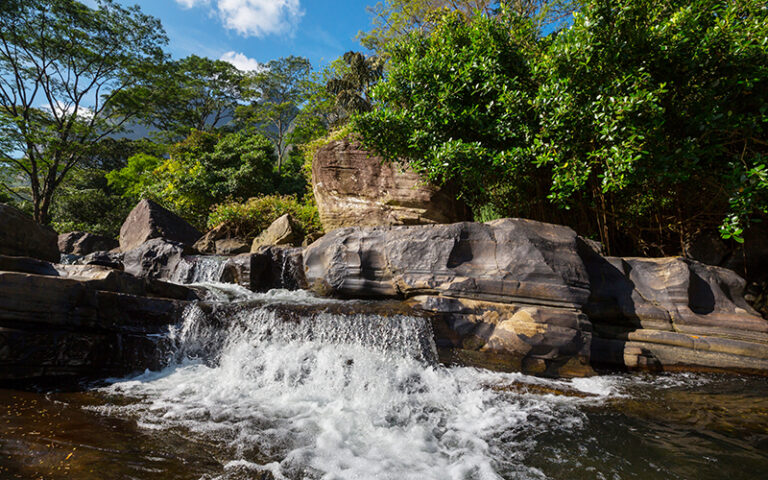 Beautiful waterfall on Sri Lanka